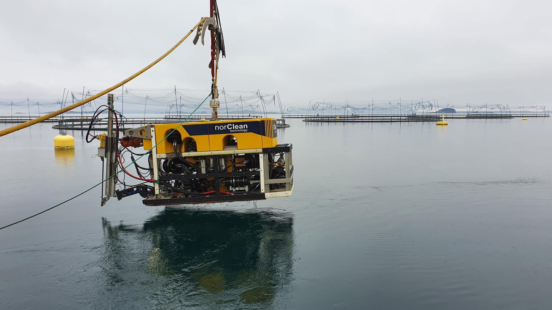 NorClean work-class ROV drilling at an aquaculture facility