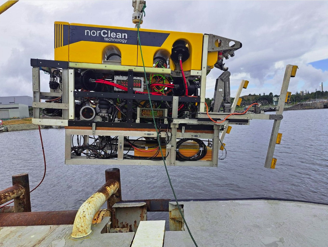 NorClean ROV being deployed during the Nexans cable operation