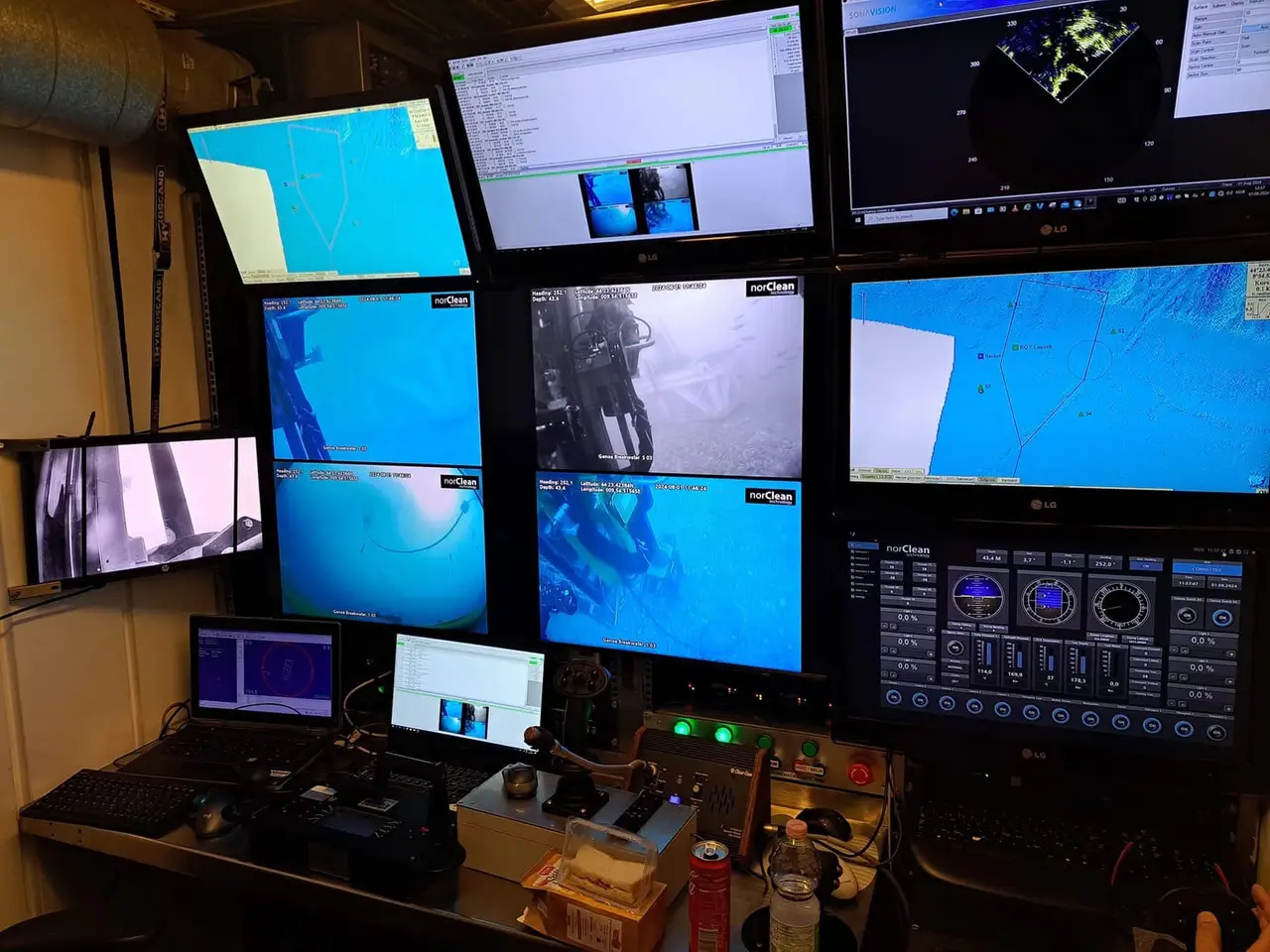 NorClean control room during an ROV operation